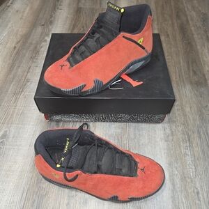 Nike Air Jordan 14 Retro 'Ferrari' Sneakers Shoes Size 13 Red Black 2014
